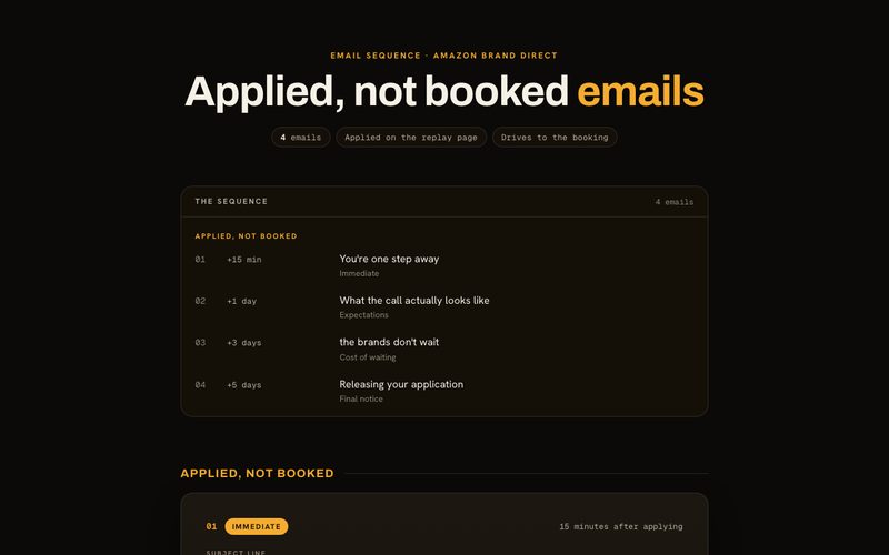 Applied, not booked preview