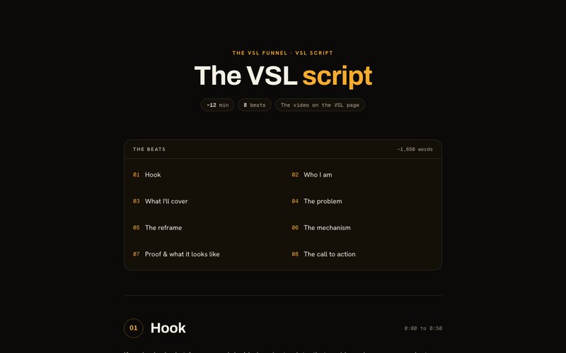 VSL script preview